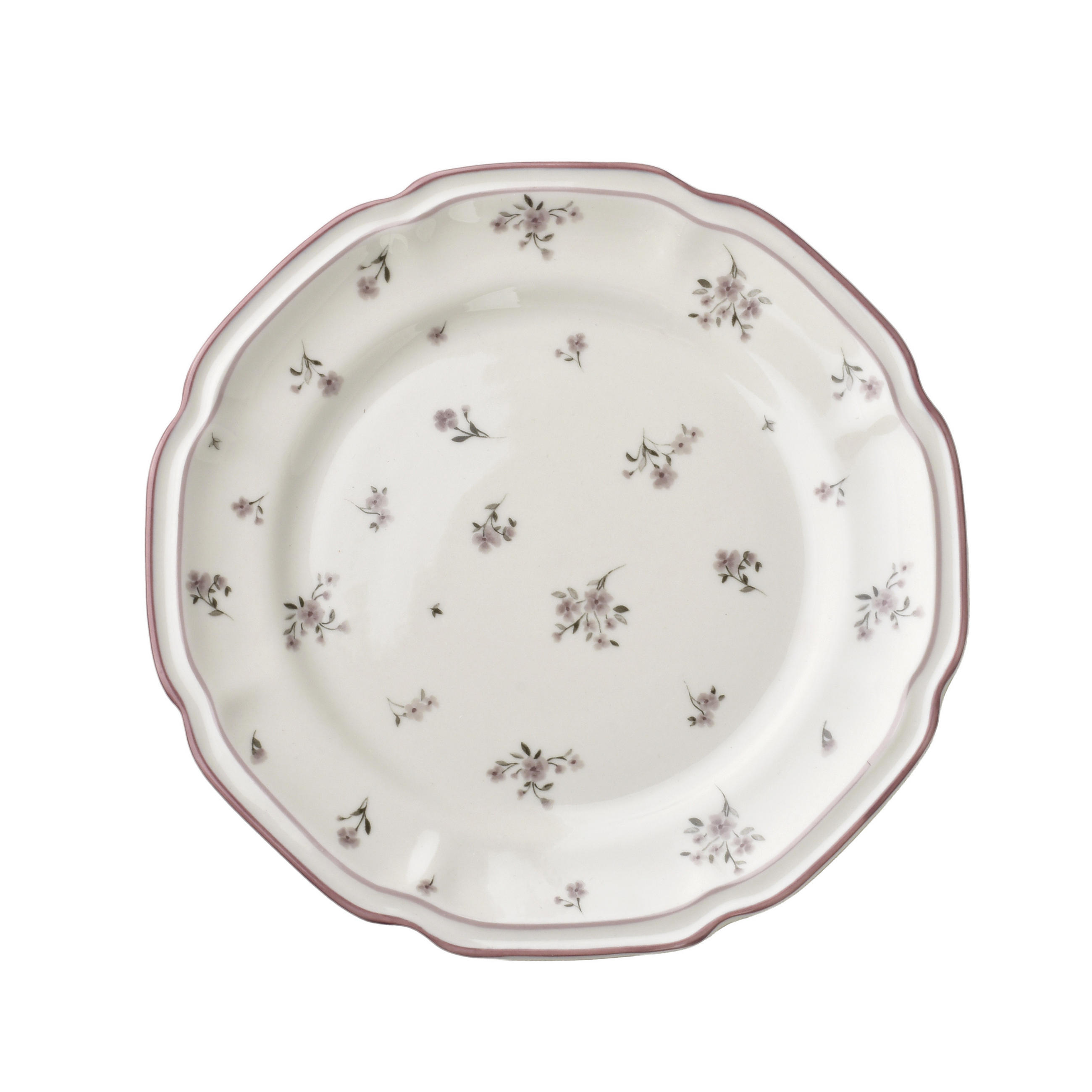 DESSERTTELLER Rosalie Weiß 21x21x2 cm Porzellan - Weiß, Keramik (21cm) - Mondex