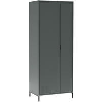 DREHTÜRENSCHRANK Linna mit zwei Türen 80 cm Dunkelgrün - Dunkelgrün/Schwarz, Holzwerkstoff/Metall (80/196/55cm) - Beautysofa