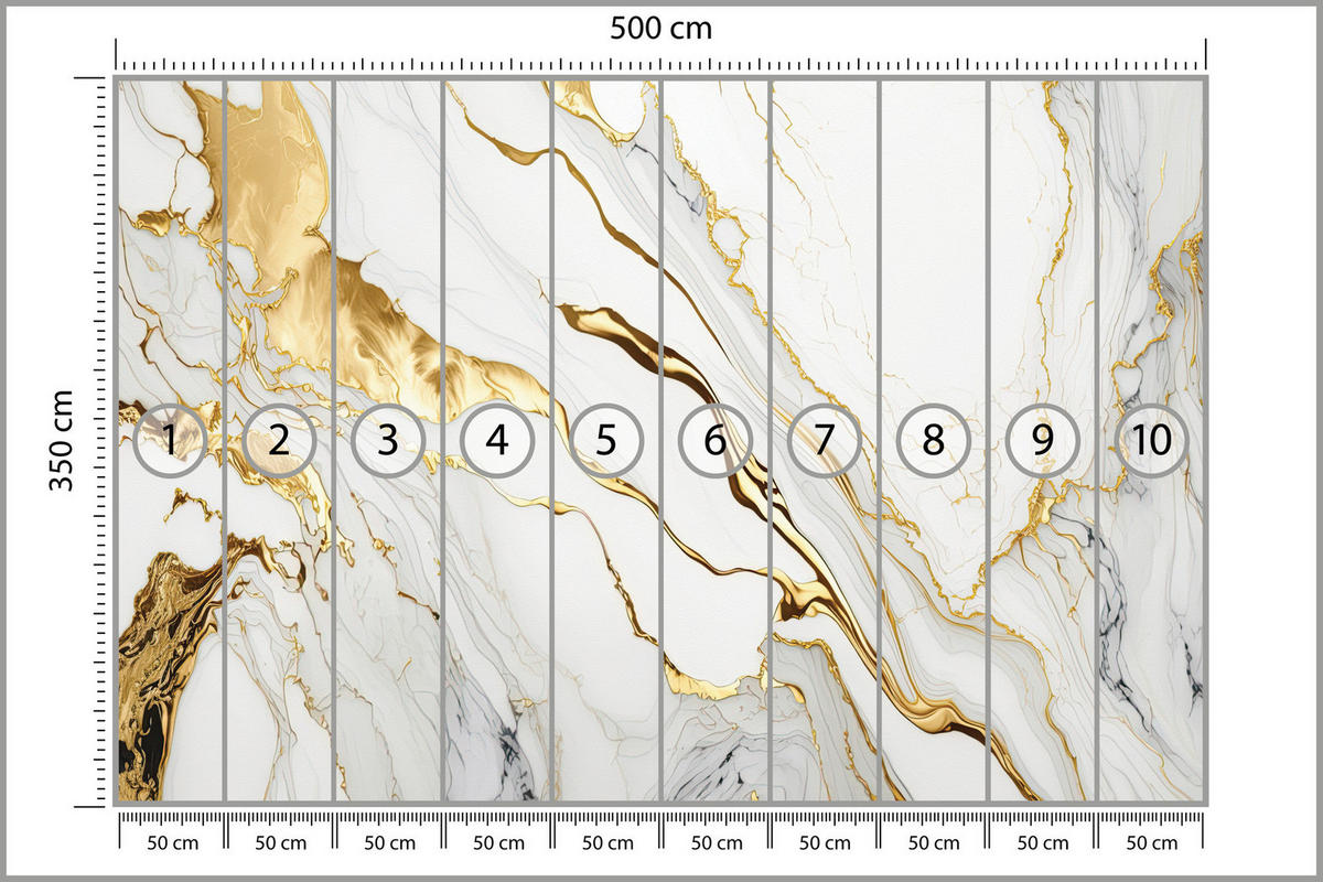 FOTOTAPETE Marmor Abstraktion Glamour Stil 500x350 - Gelb/Beige, Papier (500/350cm) - Muralo