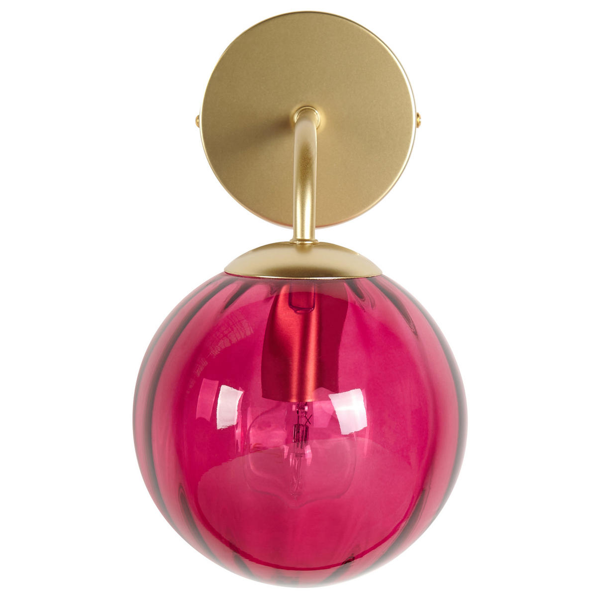 WANDLEUCHTE Boomi 22/15/28 cm - Rot, Glas (15/28/22cm) - Beliani