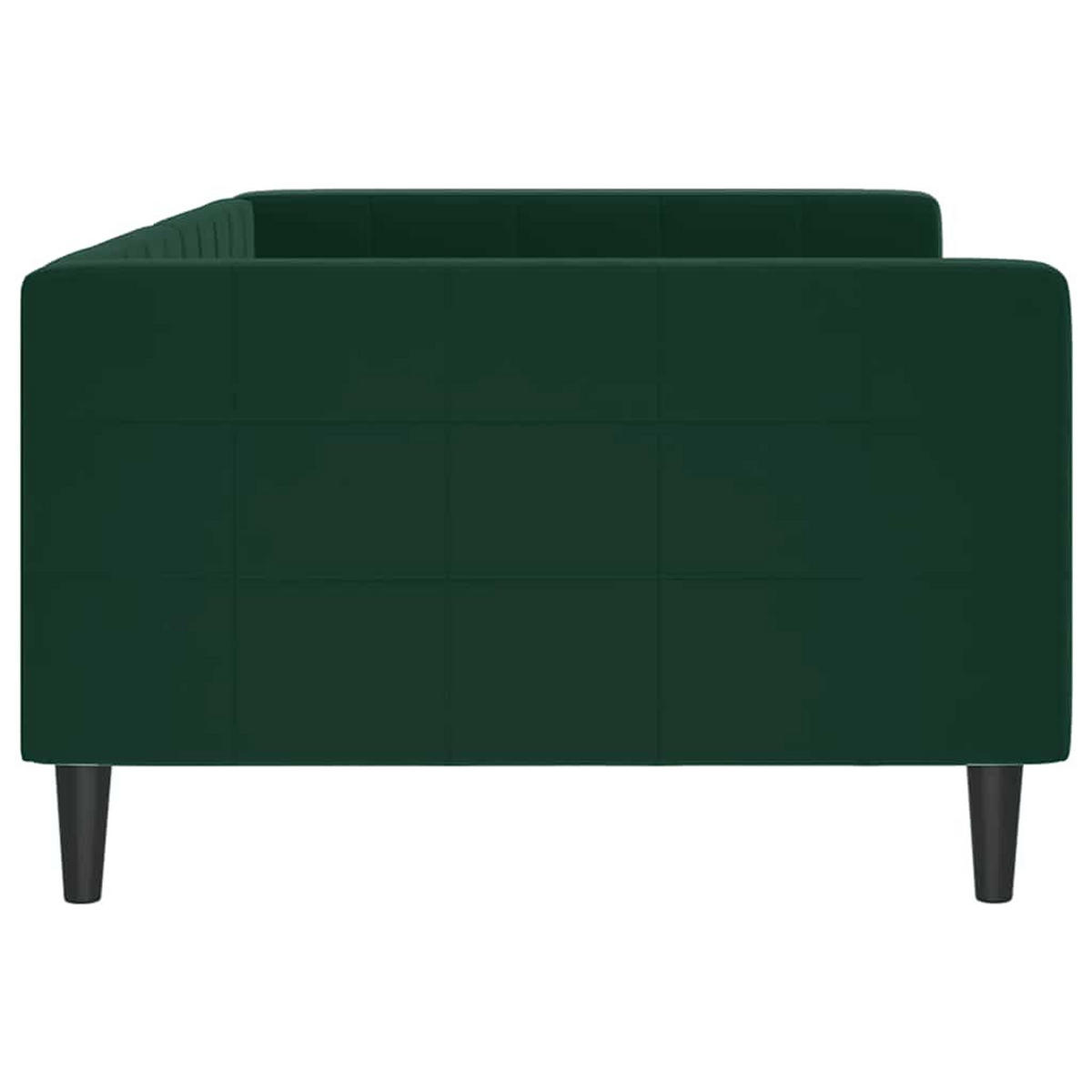 TAGESBETT Dunkelgrün 100/200 Cm Samt - Grün, Textil (100/200cm) - vidaXL