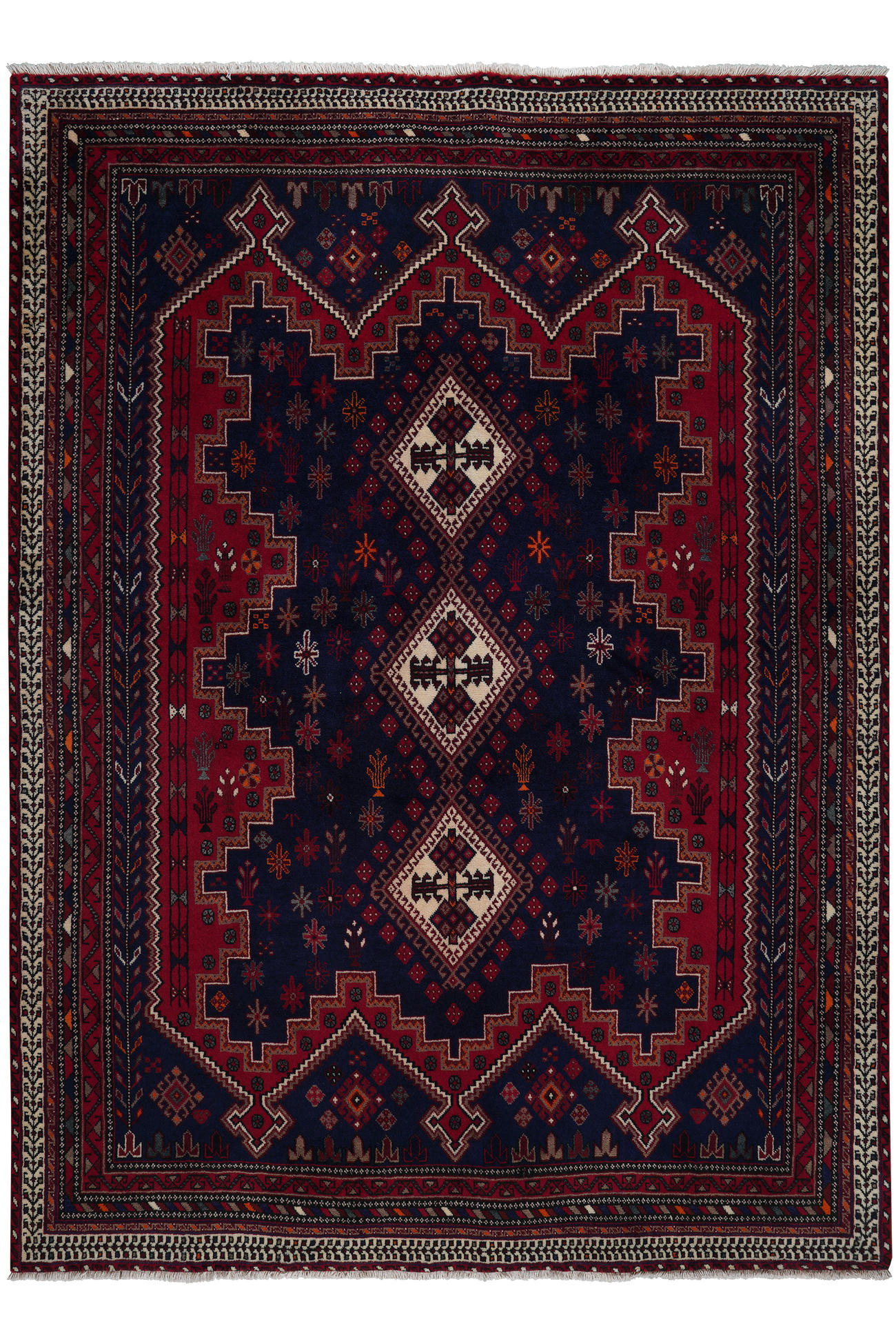 TEPPICH Afshar Blau 241/176 cm Schurwolle - Blau, Textil (176/241cm) - Looma