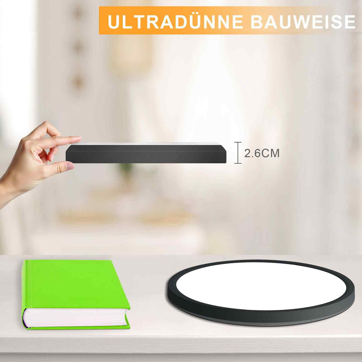 LED-DECKENLEUCHTE Lynn 30/30/2.6cm - Schwarz, Kunststoff (30/30/2.6cm) - Nettlife