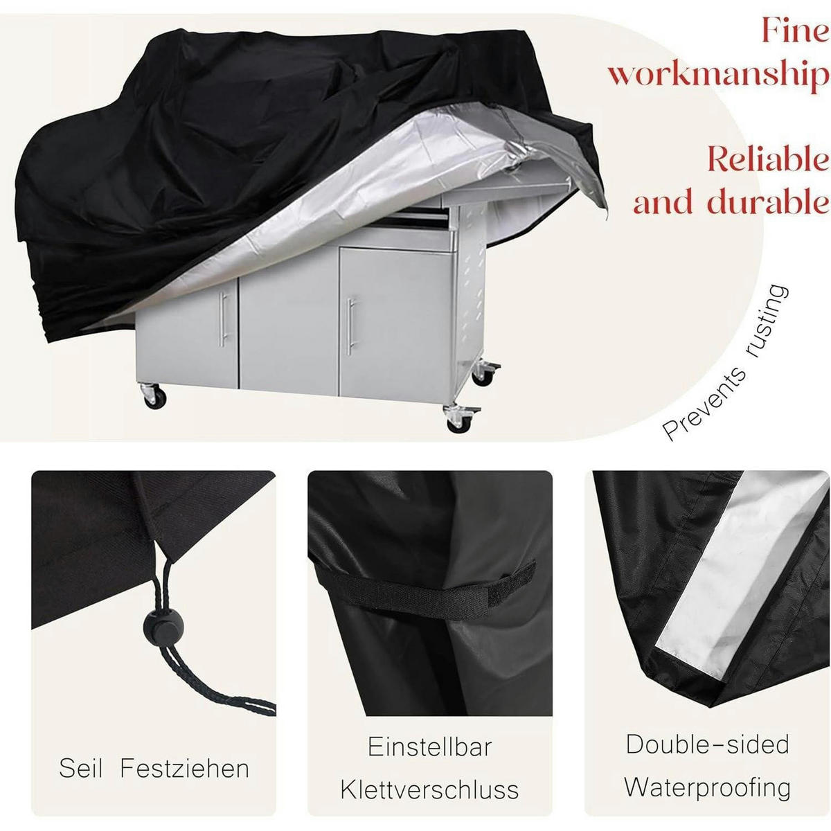 GRILLABDECKUNG Oxford 100 x 60 x 90 cm - Schwarz, Textil (60/90/100cm)