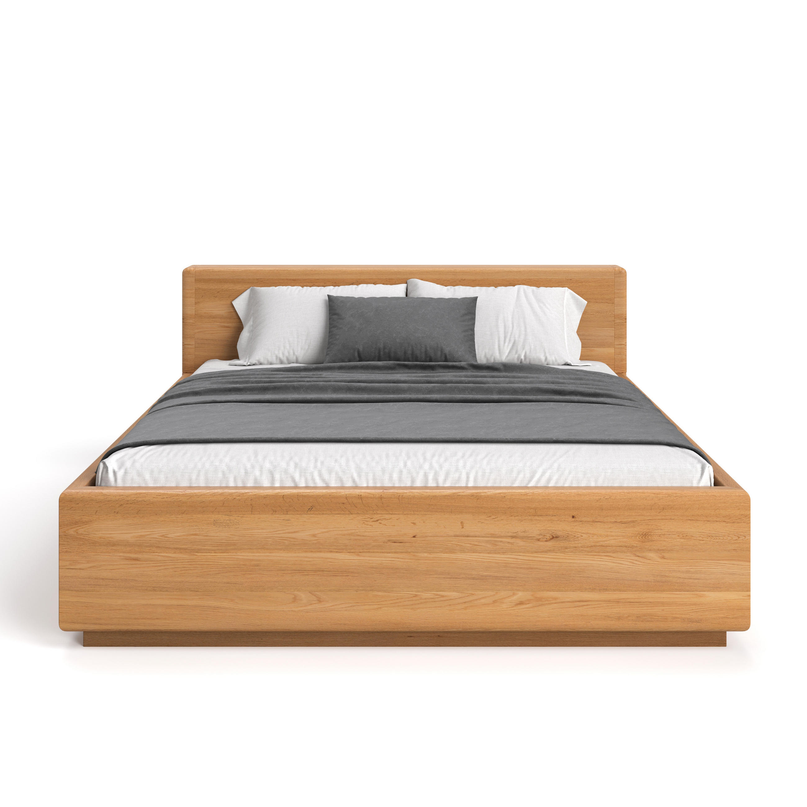 MASSIVHOLZBETT Calma Line aus Eiche mit Bettkasten 160x220 cm - Eichefarben/Naturfarben, Holz (160/220cm) - Danzz