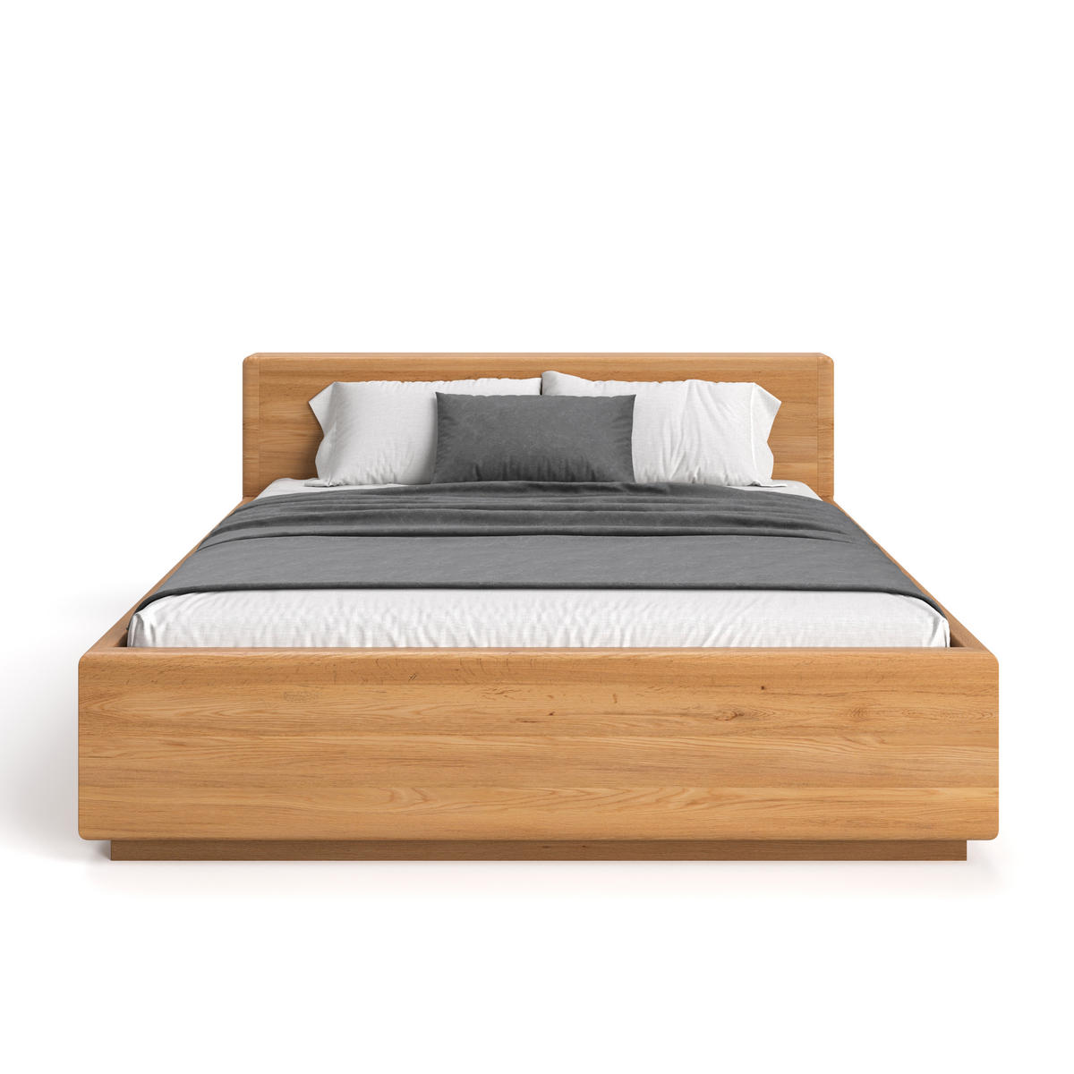 MASSIVHOLZBETT Calma Line aus Eiche mit Bettkasten 160x220 cm - Eichefarben/Naturfarben, Holz (160/220cm) - Danzz