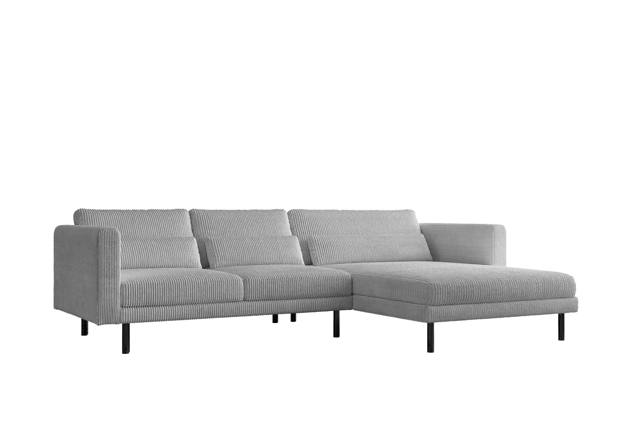 ECKSOFA Agada In Poso - Hellgrau, Holzwerkstoff/Textil (281/174cm) - Fun Möbel