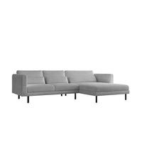 ECKSOFA Agada In Poso - Hellgrau, Holzwerkstoff/Textil (281/174cm) - Fun Möbel