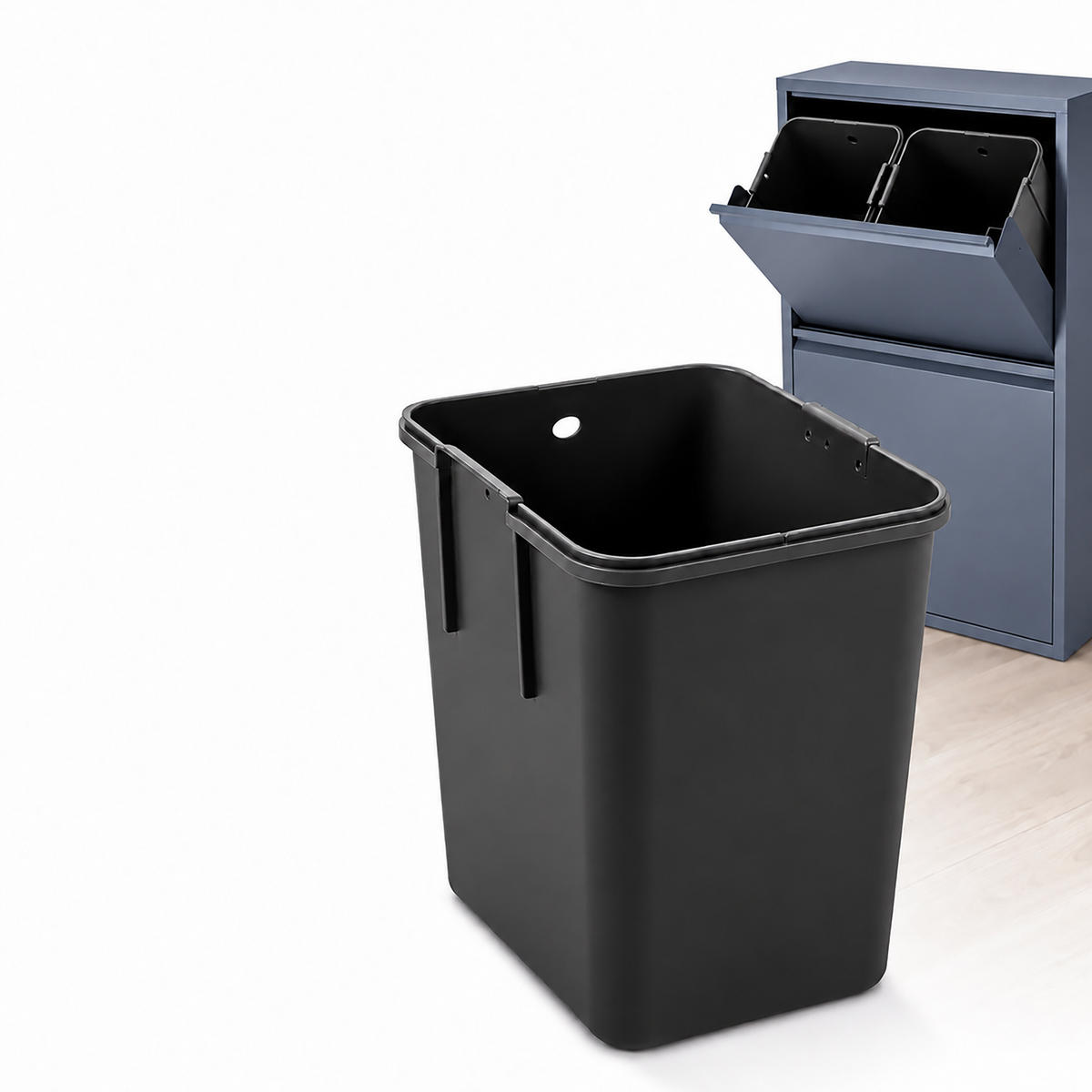 SOPKÄRL Antracit 4-fack metall 4x18 l - Antracit, Metall/Plast (60/93/25cm) - Relaxdays