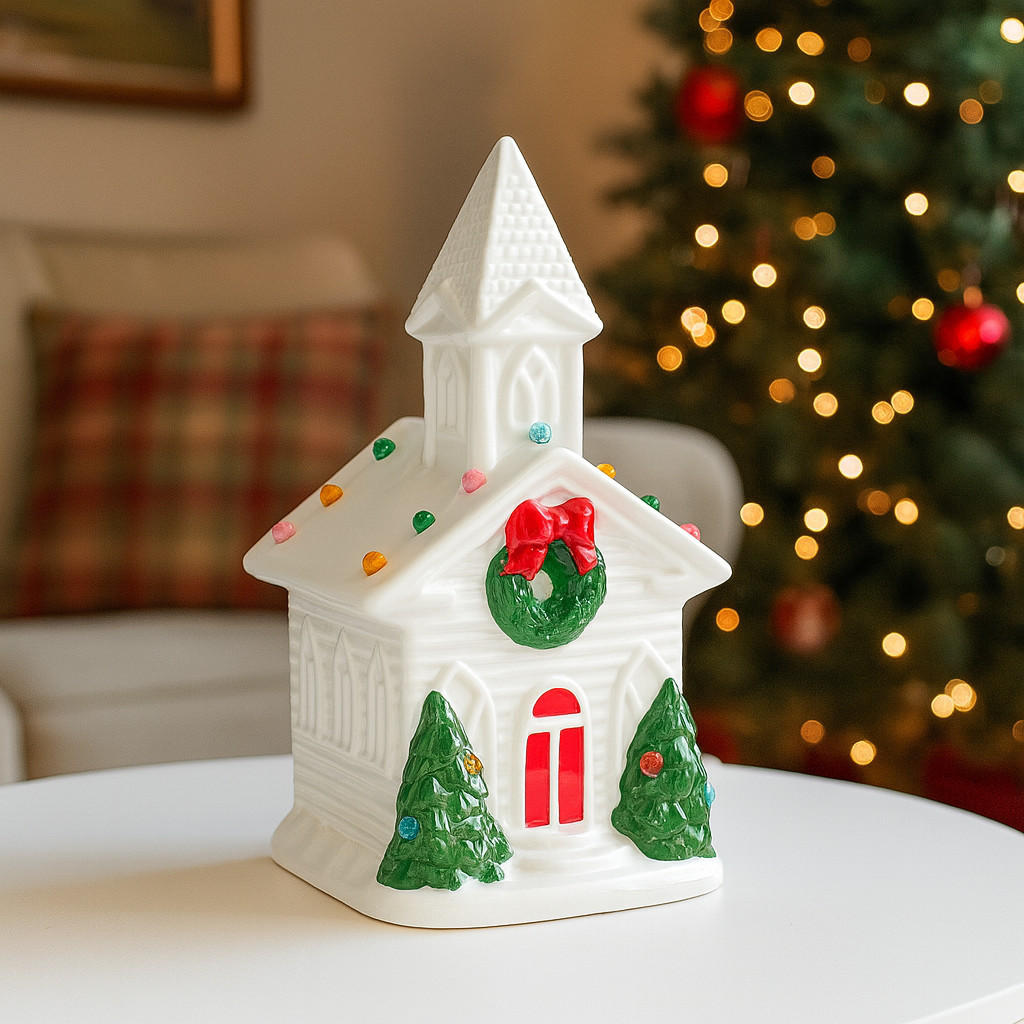 DEKOFIGUR Led JOACHIM, 23.5 x 13 cm, Weiß, Beleuchtet Weihnachtsfigur, Weihnachtsdeko, Deko Wohnzimmer, Winter Christmas, XMAS Geschenk - Weiß, Keramik (13/23.5/12.5cm) - home&you