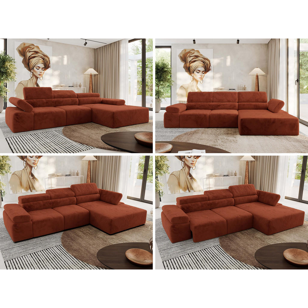 Thumbnail - MKS Ecksofa, Orange, Textil, 5-Sitzer, L-Form,L-Form, 296x174 cm, Oeko-Tex®, Wohnzimmer, Sofas & Couches, Wohnlandschaft...