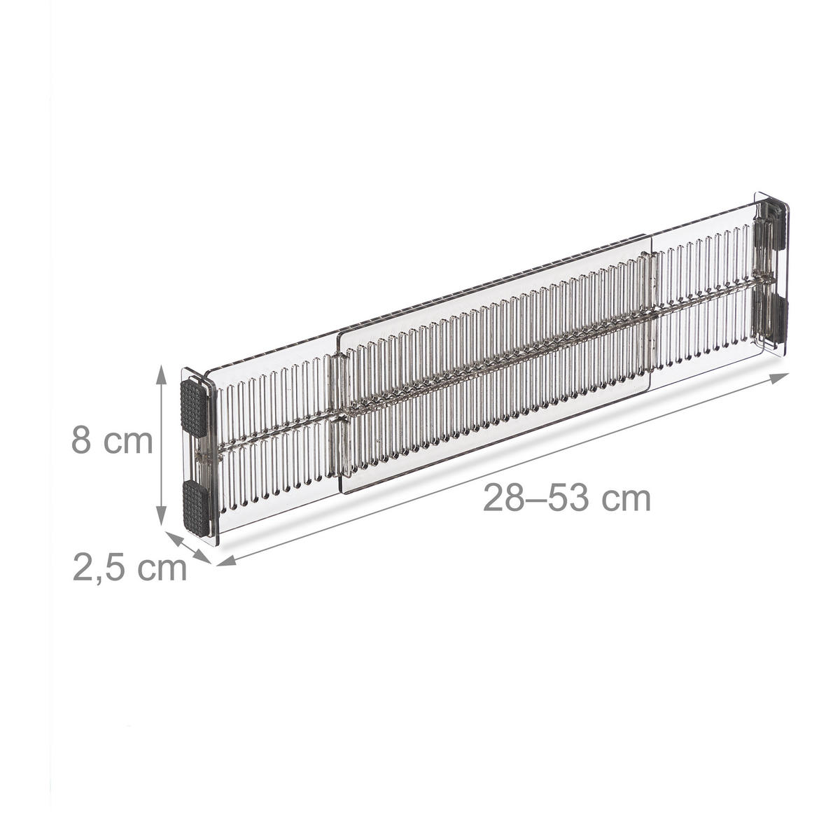 16-DIELNA súprava na členenie zásuviek - priehľadné, plast (28/8/2.5cm) - Relaxdays