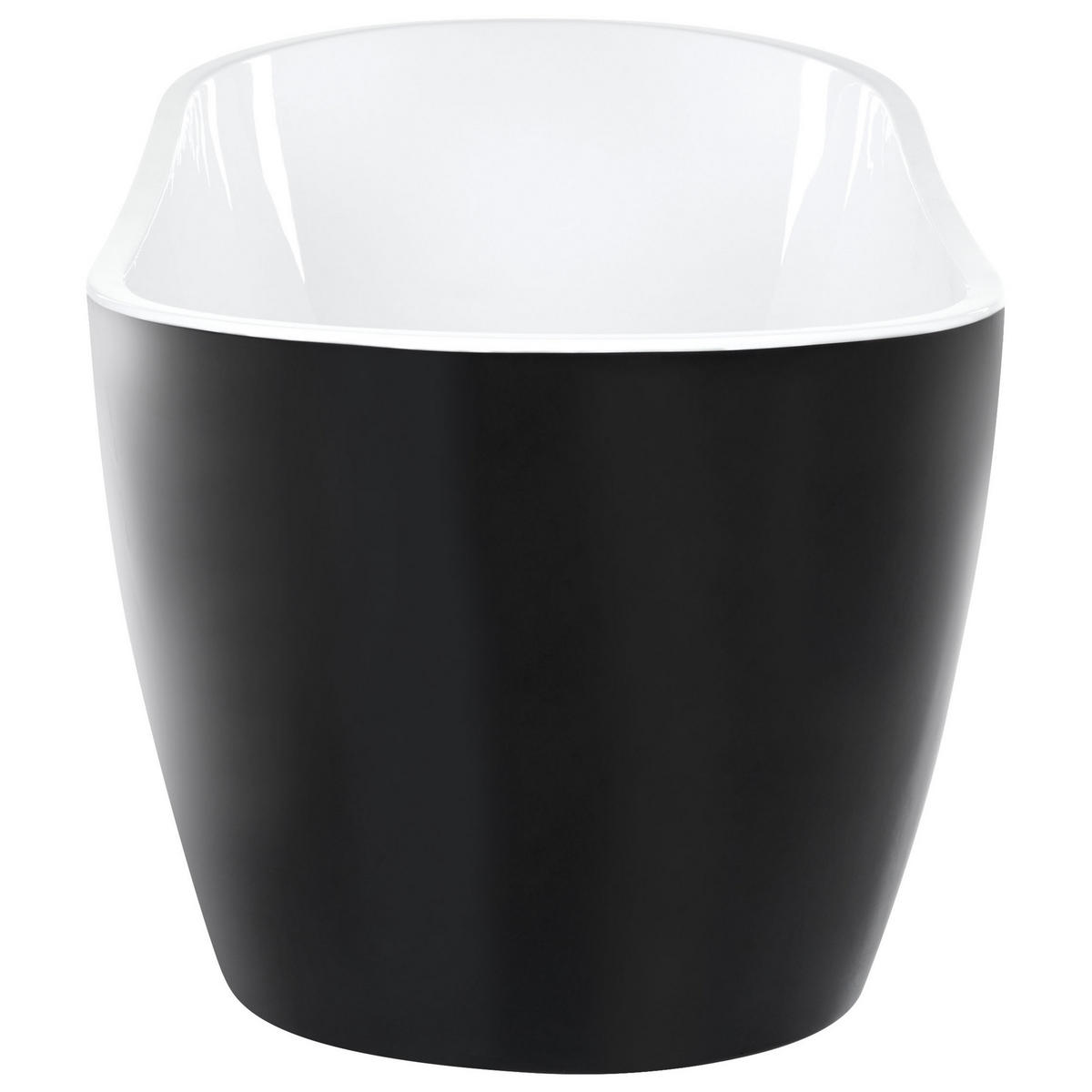 BADEWANNE FREISTEHEND 78x170x72 cm schwarz Solarte - Schwarz, Kunststoff (78/72/170cm) - Beliani