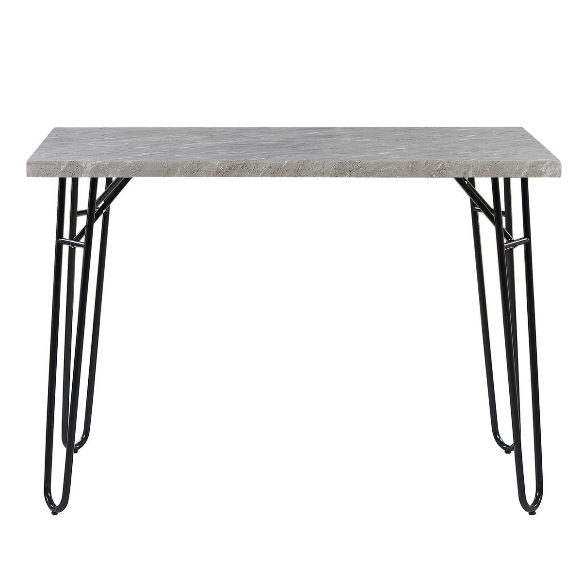 ESSGRUPPE Marmor Optik Grau 4-Sitzer 110/70 cm Kempton - Grau, Holzwerkstoff (110/76/70cm) - Beliani