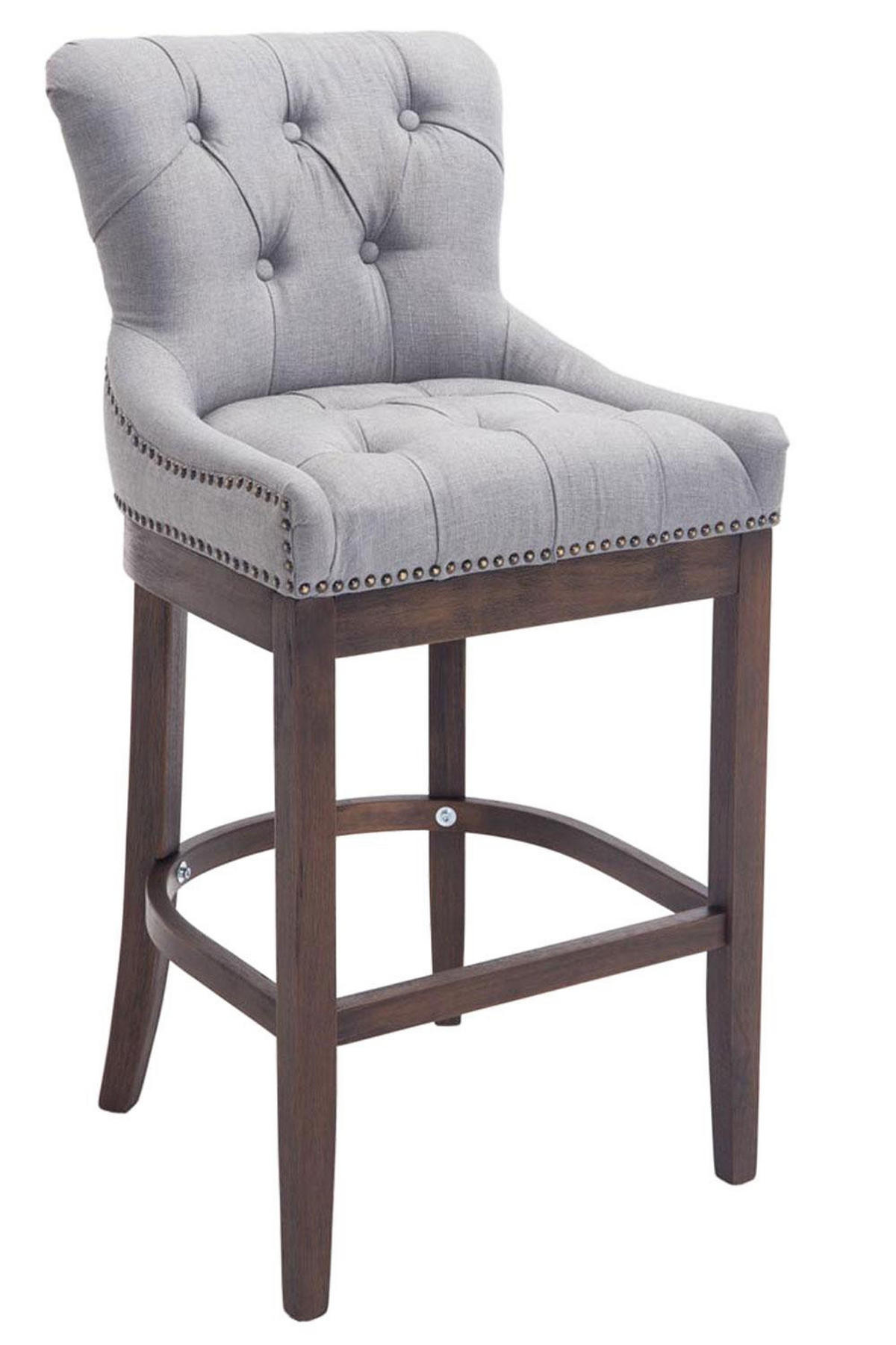 BARHOCKER 2er Set Stoff Hellgrau - Hellgrau, Holz/Textil (55/109/57cm) - CLP