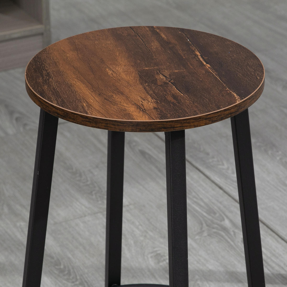 BARHOCKER Spanplatte Stahl Braun+Schwarz - Braun, Kunststoff (42/65/42cm) - HOMCOM