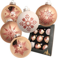 CHRISTBAUMKUGELN Set Cappuccino Braun 8cm (Glas / 9 Stk.) - Braun, Glas (8/8/8cm) - Krebs Glas Lauscha
