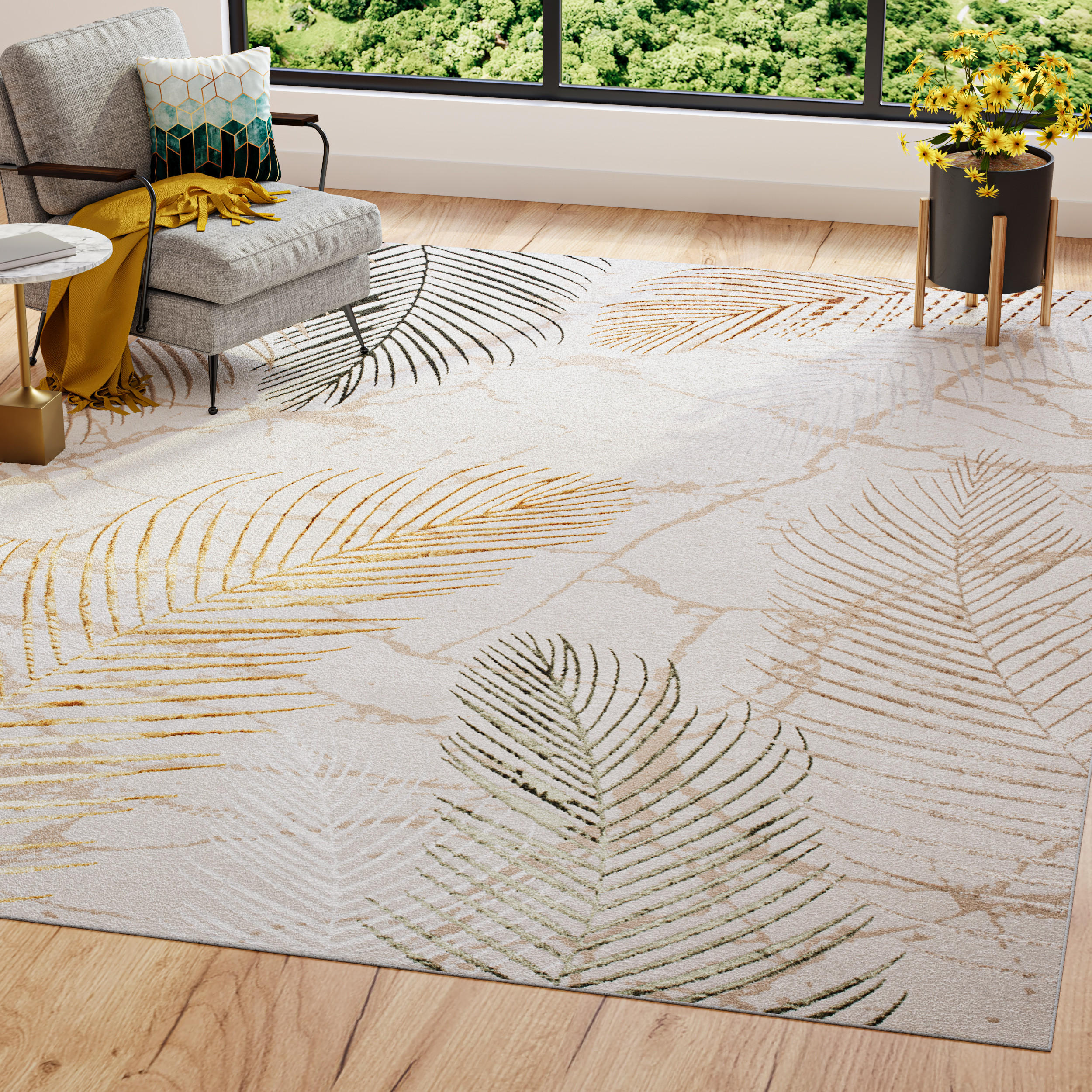 TEPPICH GOLDEN Creme 200/300 cm - Creme, Kunststoff (200/300cm) - Tapiso
