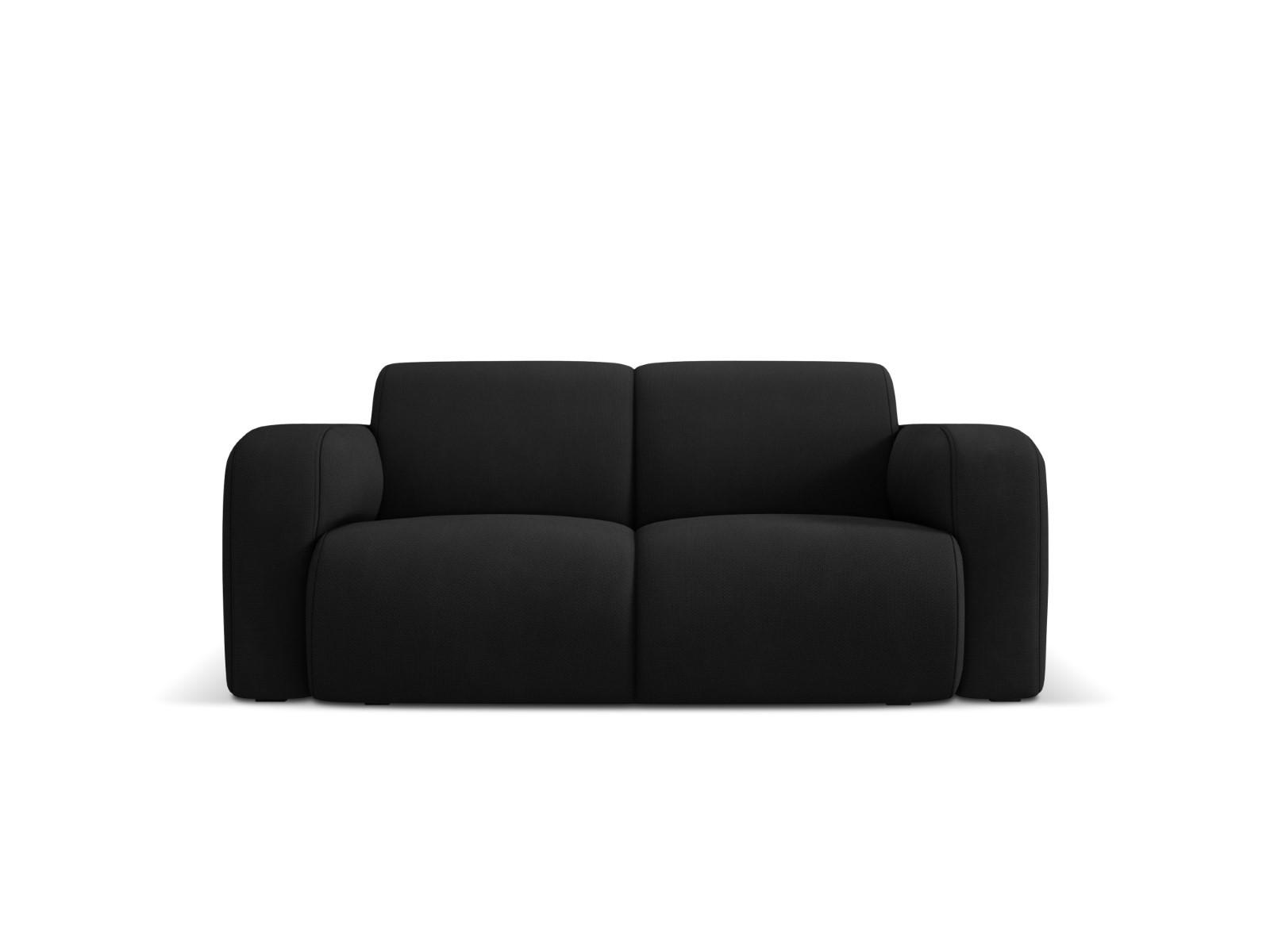 SOFA Molino aus strukturiertem Stoff schwarz 2 Sitzplätze - Schwarz, Textil (95/72/170cm) - Micadoni