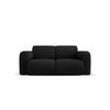 SOFA Molino aus strukturiertem Stoff schwarz 2 Sitzplätze - Schwarz, Textil (95/72/170cm) - Micadoni