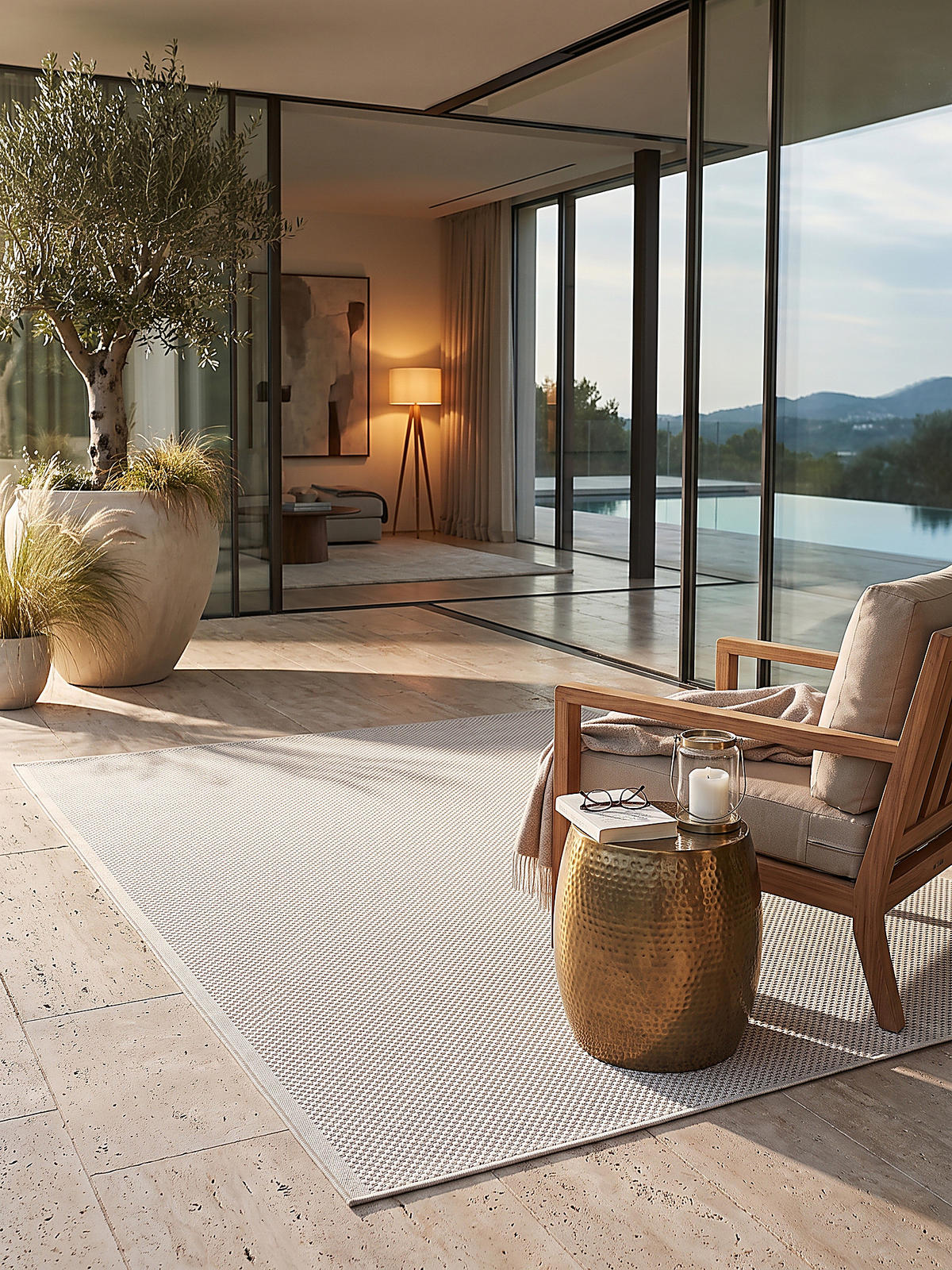 FLACHWEBTEPPICH Uni BORNO Polypropylen Creme 200 x 280 cm - Beige, Textil (200/280cm) - KADIMA DESIGN