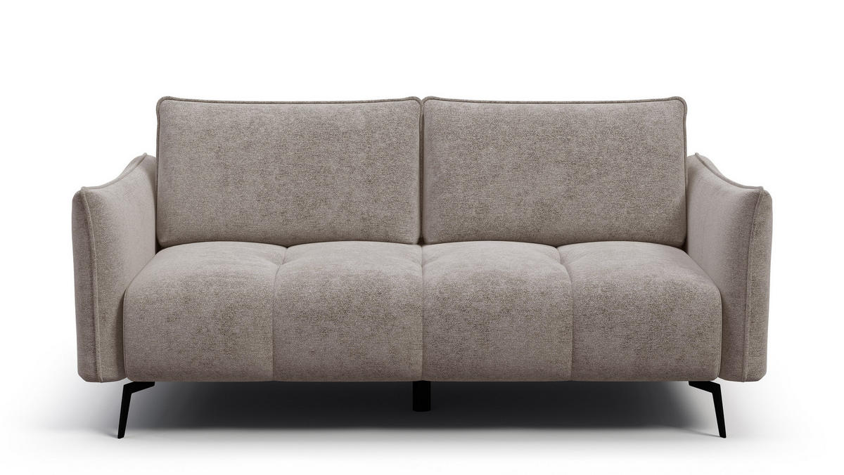 SOFA AERA 2,5-Sitzer, dunkelbeige - Beige/Schwarz, Holz/Textil (187/89/96cm) - Courtois Laville