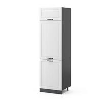 KÜHLUMBAUSCHRANK R-Line Weiß Landhaus 60 cm - Anthrazit/Weiß, Holzwerkstoff (60/206.8/57.2cm) - Vicco