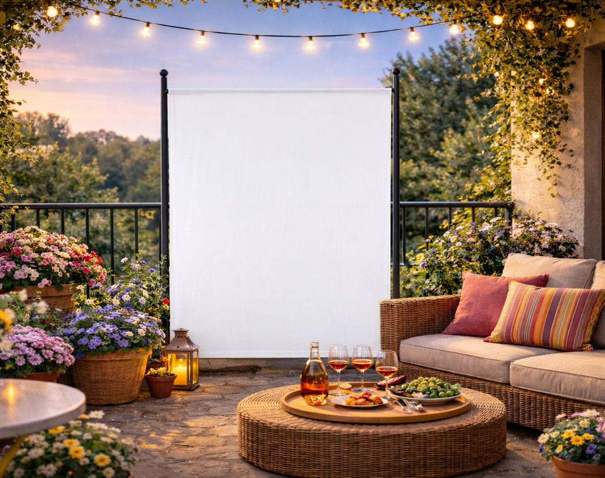 PARAVENT 1-tlg. 150x190 cm Weiß - Weiß, Metall (150/190cm) - QUICK STAR