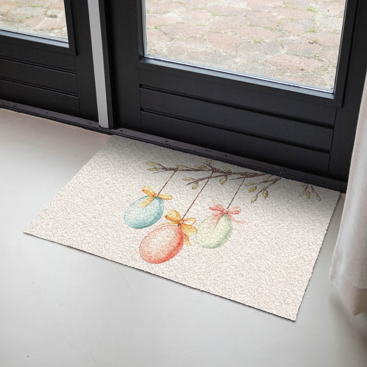 PREPRAŽNIK ZA VRATA Påsktårta - rosett - ägg 90x60 cm - krem, umetna masa (60/90cm) - MuchoWow