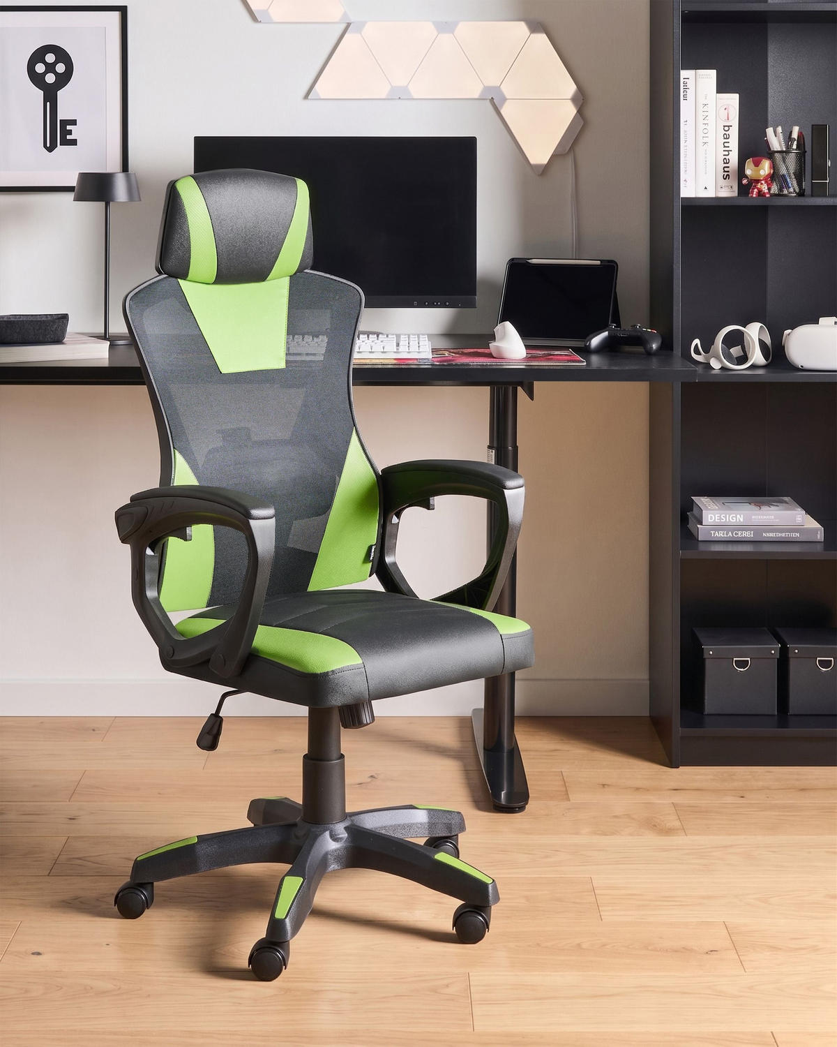BÜROSTUHL Kunstleder Limettengrün Ignis - Limette, Kunststoff (60/112/60cm) - Beliani