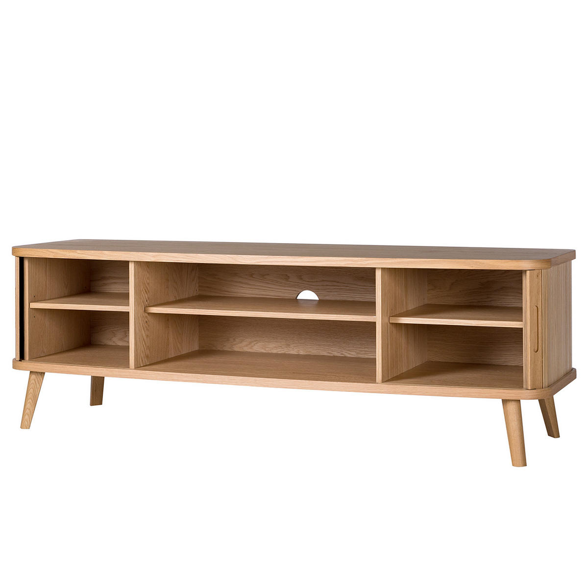 TV-LOWBOARD - Echtholzfurnier - Eichefarben, Holz/Holzwerkstoff (160/53/50cm) - home24