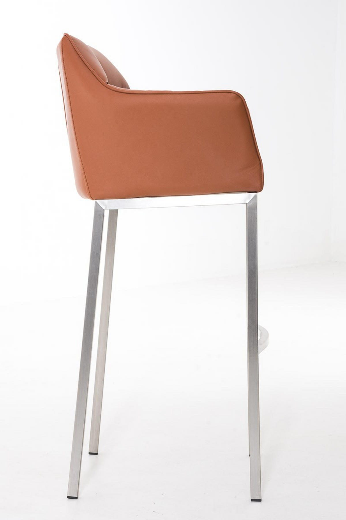 BARHOCKER Damaso 110x64x48 cm hellbraun - Hellbraun, Leder (64/110/48cm) - furnicato