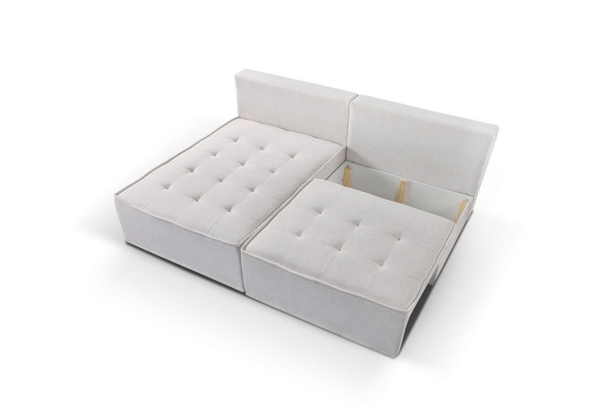 ECKSOFA Schlafsofa Amalia In Raven - Rotbraun, Holzwerkstoff/Textil (200/140cm) - Fun Möbel
