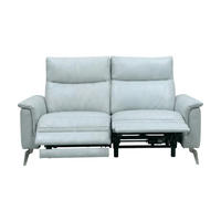 2-SITZER Sofa Borea Echtleder mit 2 x Relaxfunktion Weiß - Weiß, Leder/Metall (176/102/98cm)