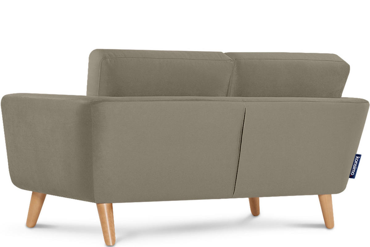 SOFA TAGIO mit Armlehnen, Beige - Beige/Braun, Buchenholz/Textil (153/80/84cm) - KONSIMO®
