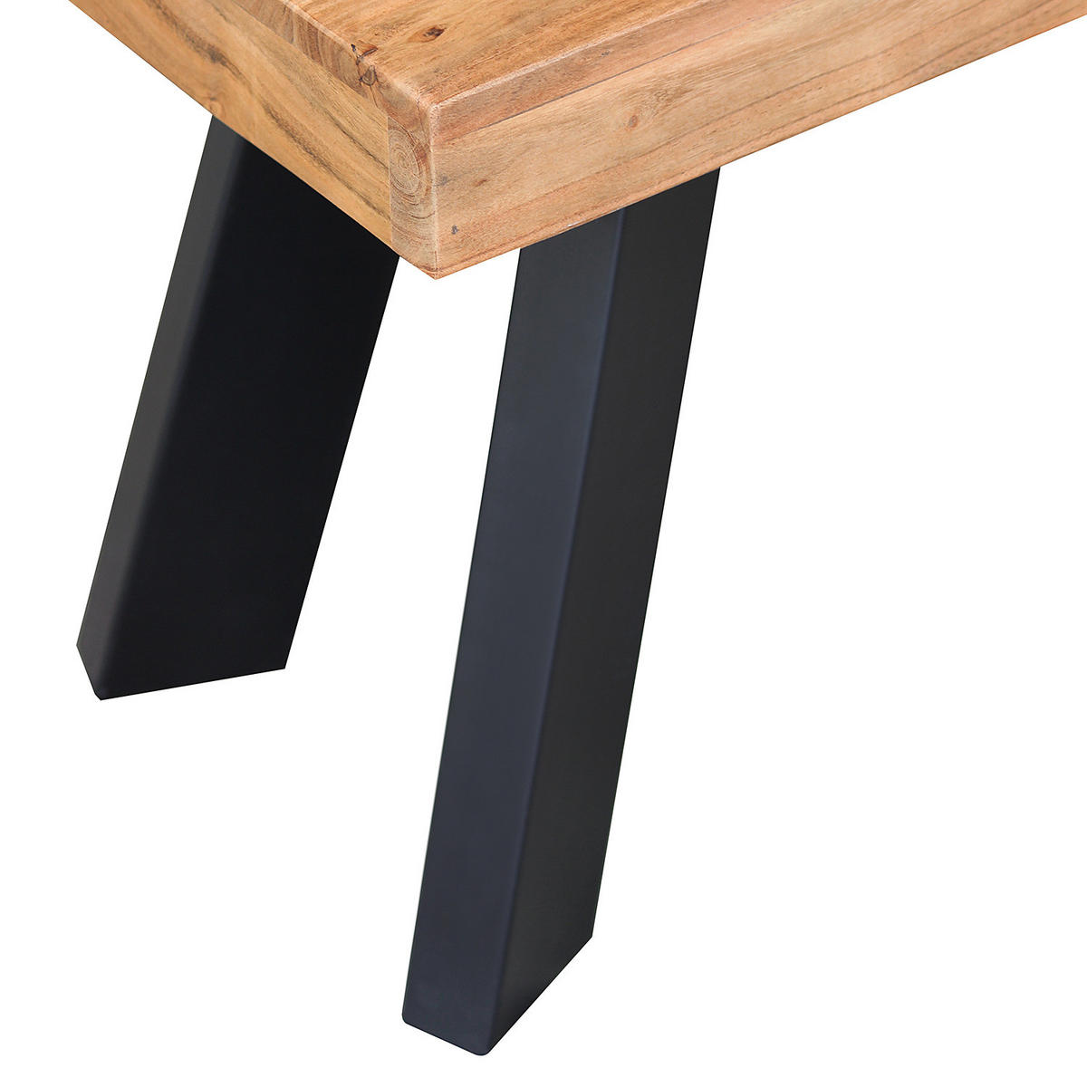 SITZBANK - Akazie massiv / Eisen - Akaziefarben, Holz (178/45/38cm) - home24