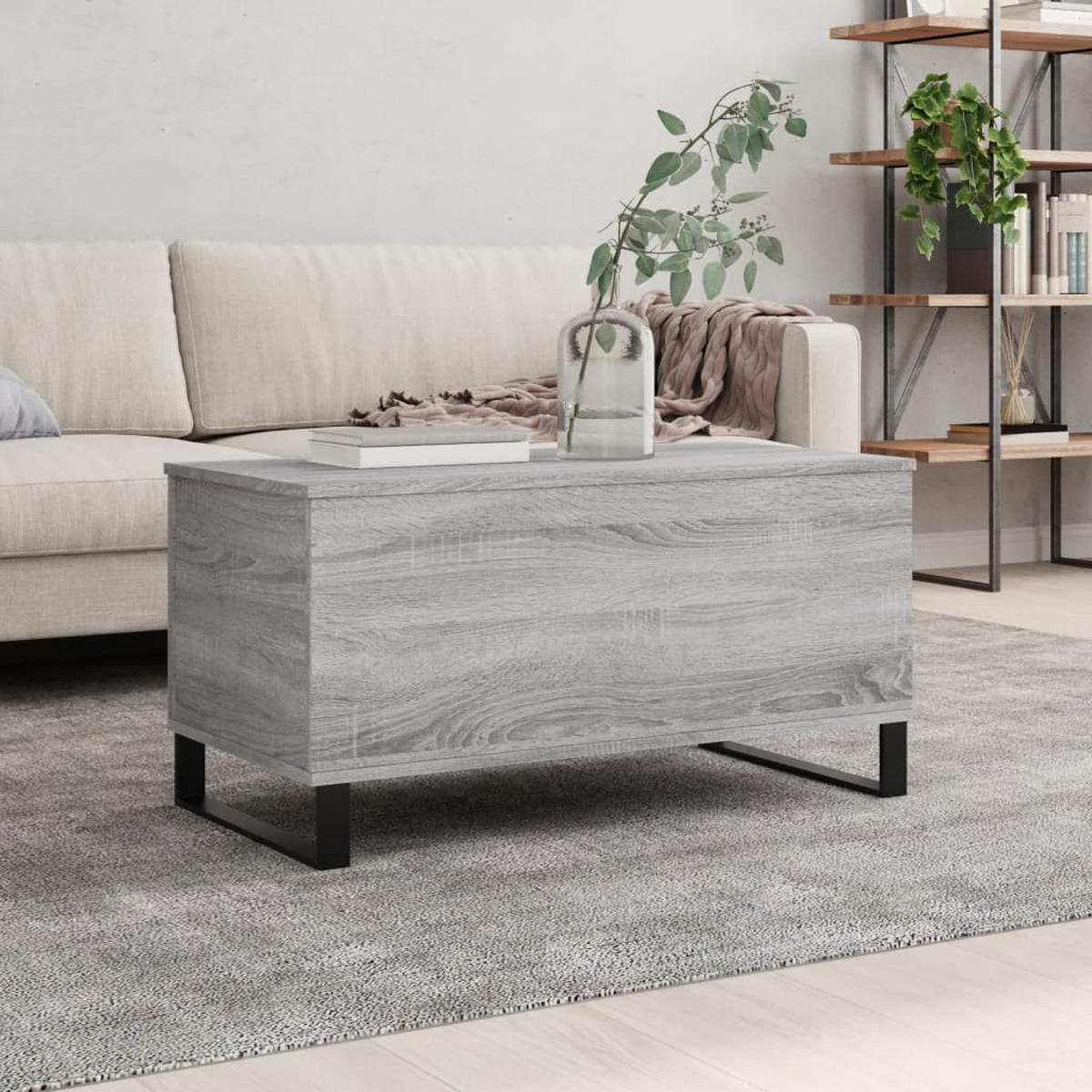 COUCHTISCH Grau Sonoma 90x44,5x45 cm Holzwerkstoff - Grau, Holzwerkstoff (44.5/90/45cm) - furnicato