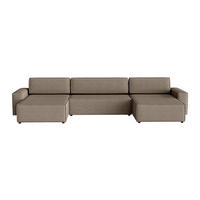 WOHNLANDSCHAFT Lummo U mit Schlaffunktion, Braun - Braun, Textil (386/70/185cm) - Fedve
