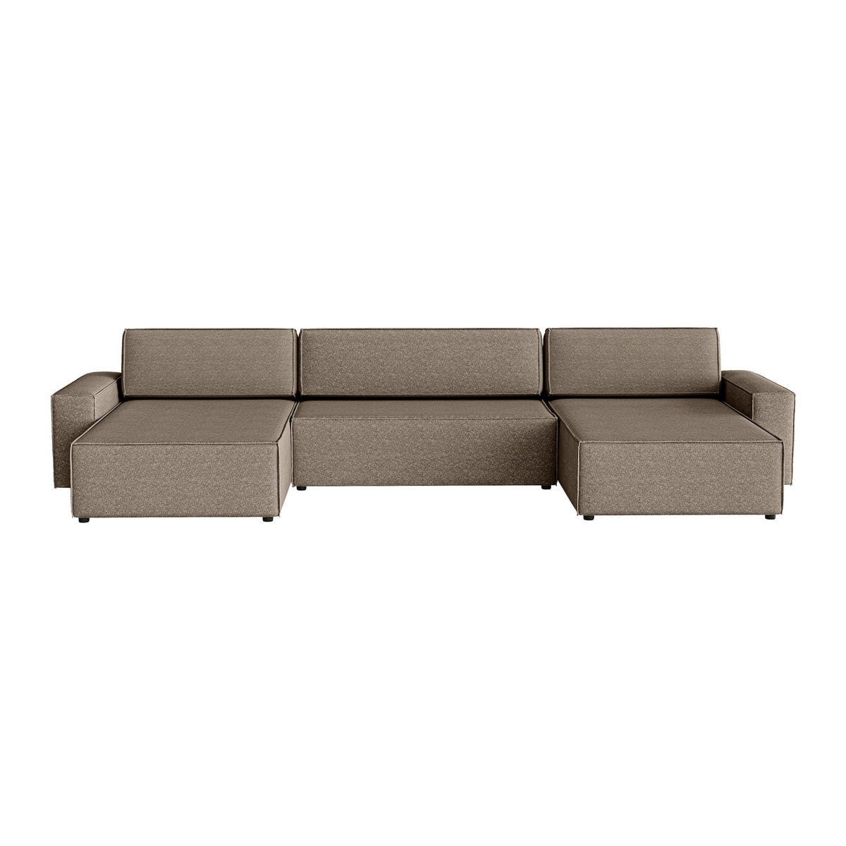 WOHNLANDSCHAFT Lummo U mit Schlaffunktion, Braun - Braun, Textil (386/70/185cm) - Fedve
