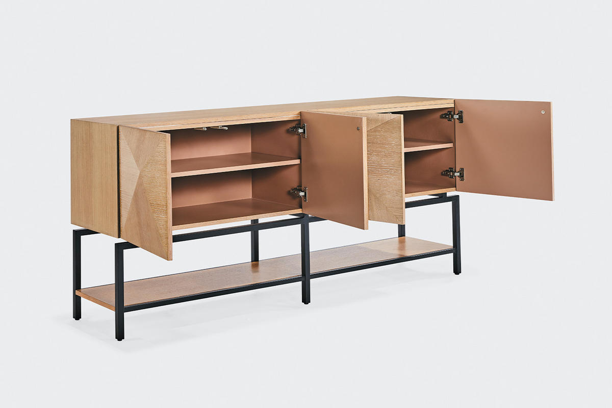 SIDEBOARD ANJO Braun Holz - Schwarz/Braun, Holz/Metall (180/85/40cm) - KAWOLA