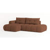 ECKSOFA FLUMA L-S Kupferfarben Boucle-Stoff mit Schlaffunktion - Kupferfarben, Holz (274/165cm) - MASSENO