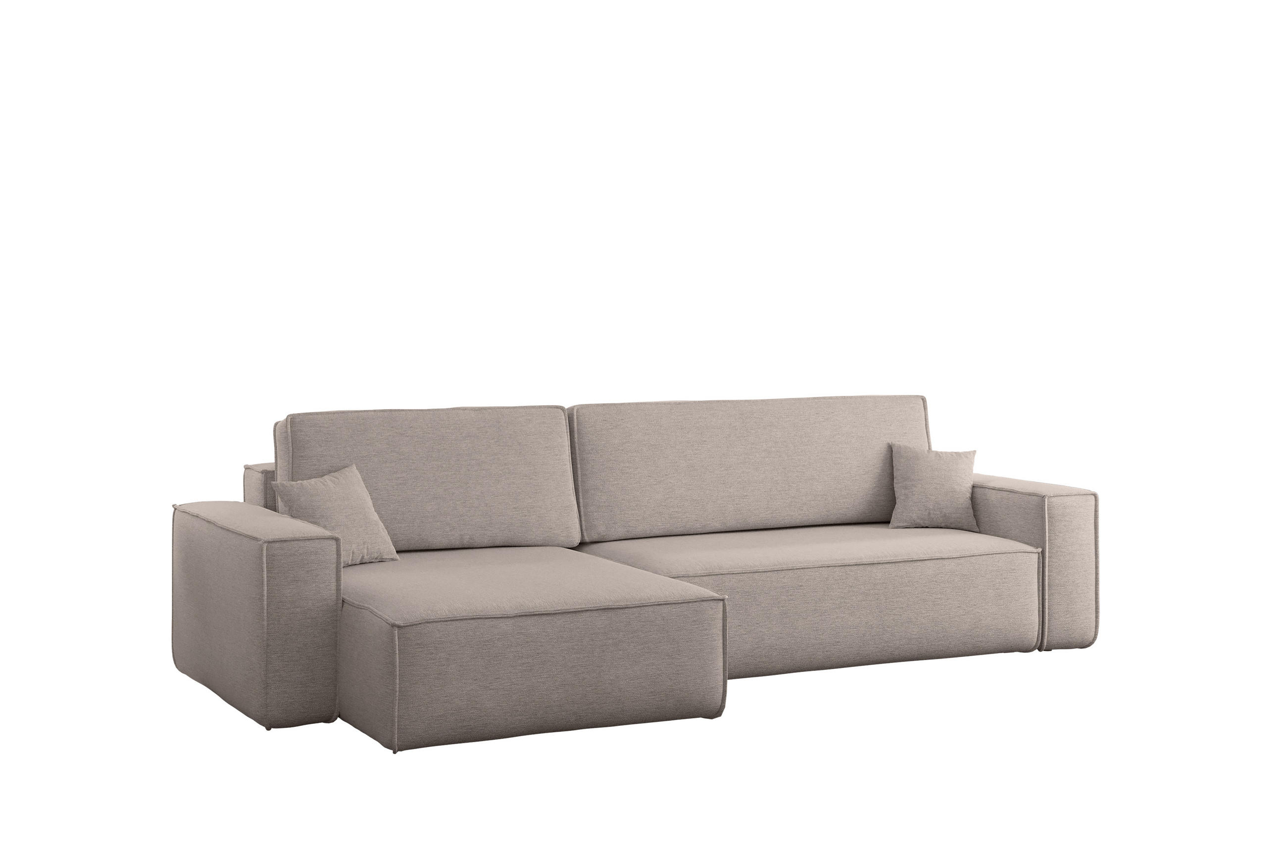 ECKSOFA Mit Schlaffunktion Und Bettkasten, Eckcouch Best XL Stoff Verita Beige Rechts - Beige, Holz (274/145cm) - Kaiser Möbel
