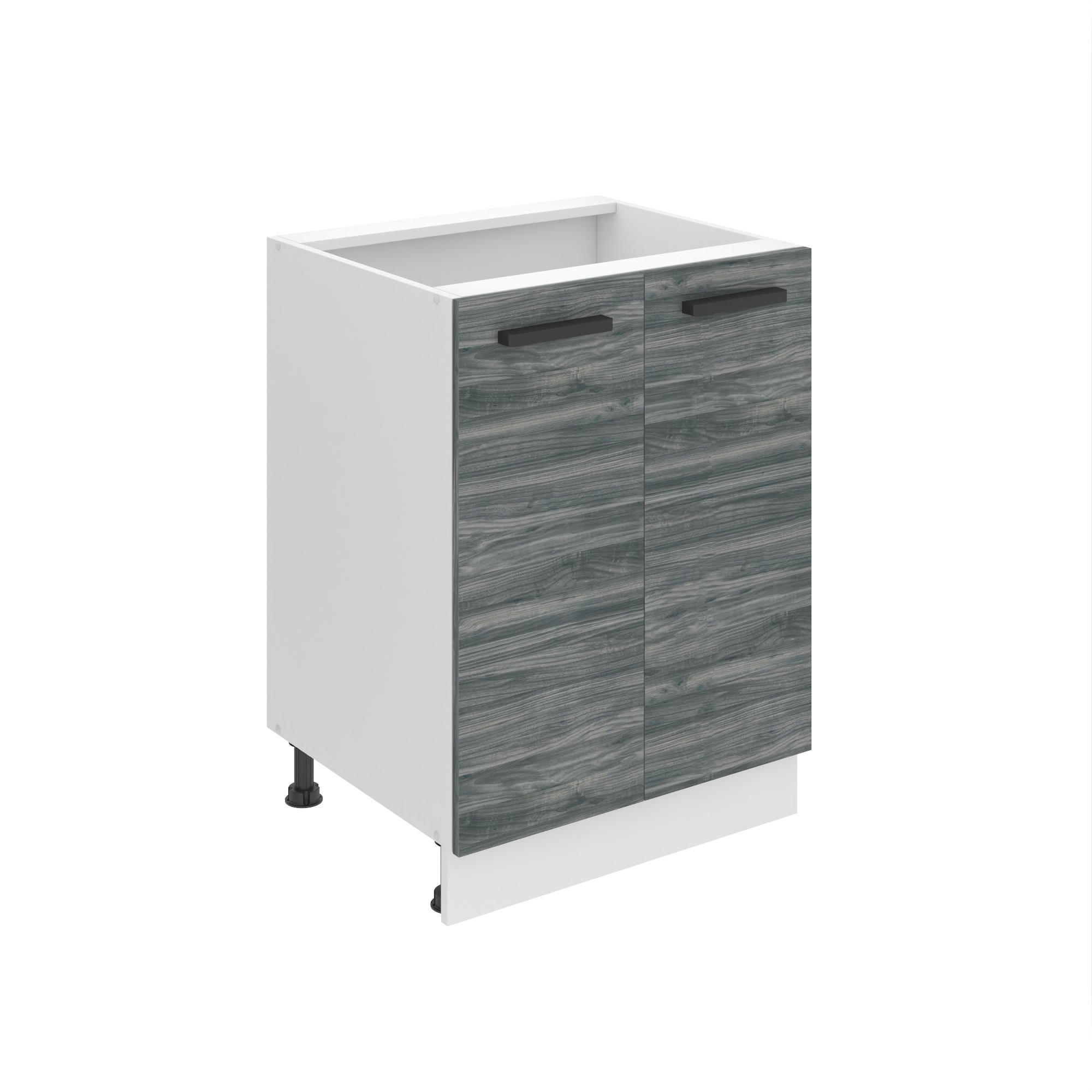 KÜCHENUNTERSCHRANK 60 cm SD2, ohne Arbeitsplatte, mit 2 Türen, Glamour Wood - Silbereichenfarben, Holz (60/82/51.6cm) - B BELINI GROUP
