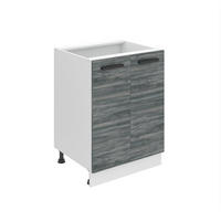 KÜCHENUNTERSCHRANK 60 cm SD2, ohne Arbeitsplatte, mit 2 Türen, Glamour Wood - Silbereichenfarben, Holz (60/82/51.6cm) - B BELINI GROUP
