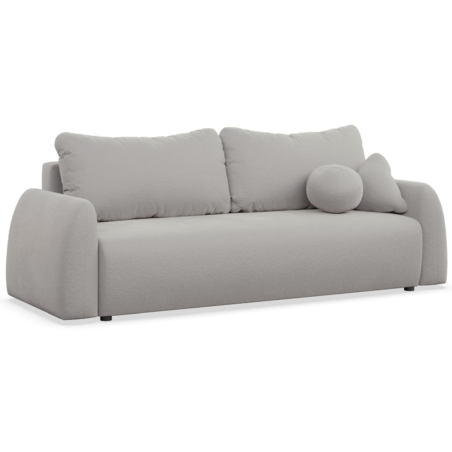 3-SITZER SOFA Nubelle Grau Chenille-Bezug - Schwarz/Grau, Kunststoff/Textil (244/85/93cm) - Selsey