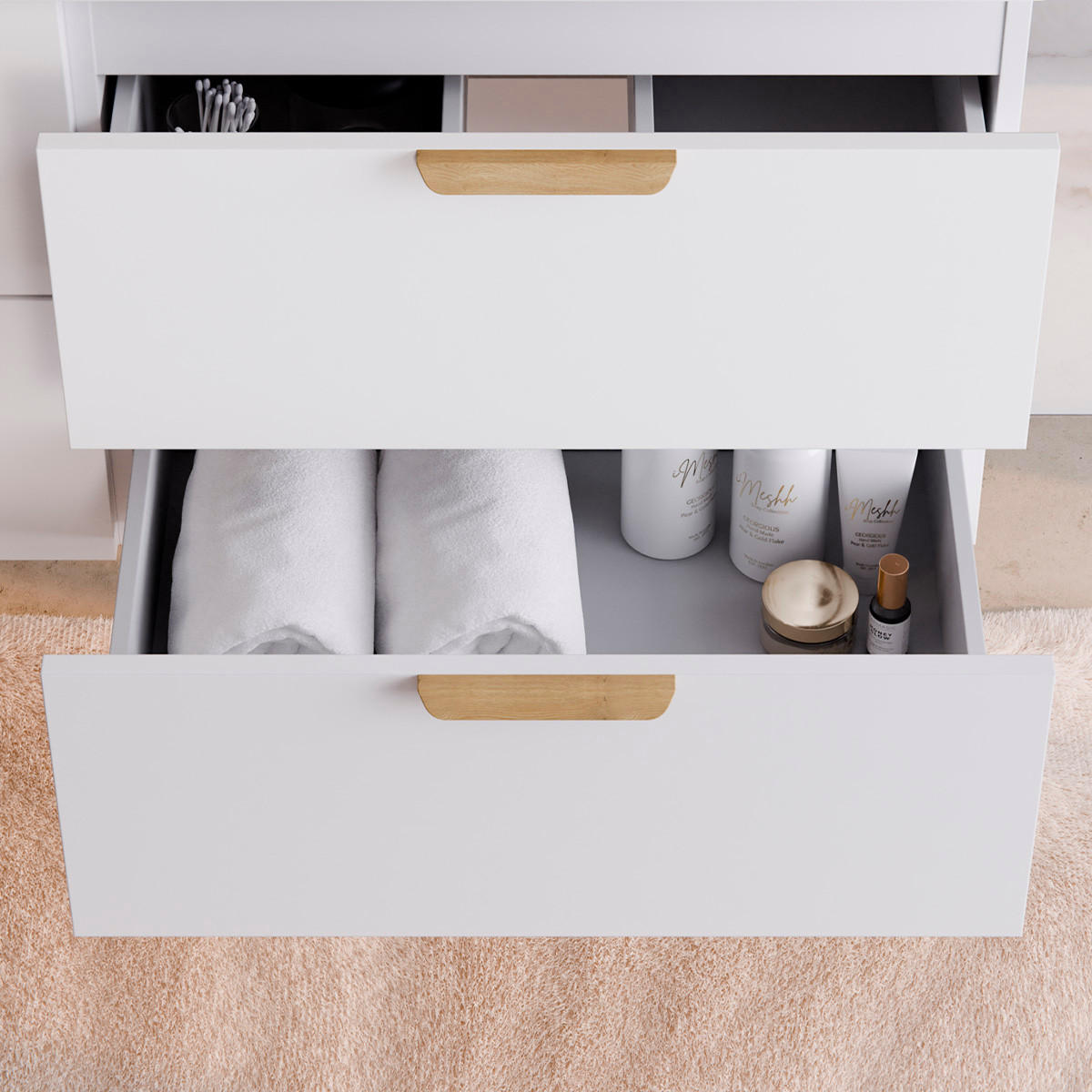 WASCHTISCHUNTERSCHRANK 80.6cm Oria Weiß - Weiß, Holzwerkstoff (80.6/50/46.5cm) - Petits-meubles