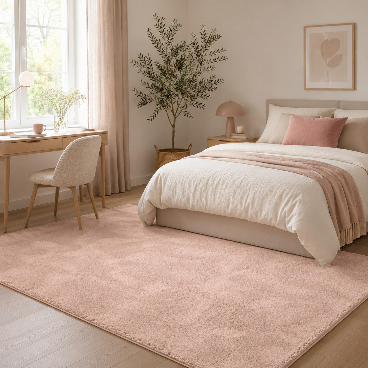 FELLTEPPICH SUPER SOFT PEARL - Altrosa, Textil (160/230cm) - Pergamon