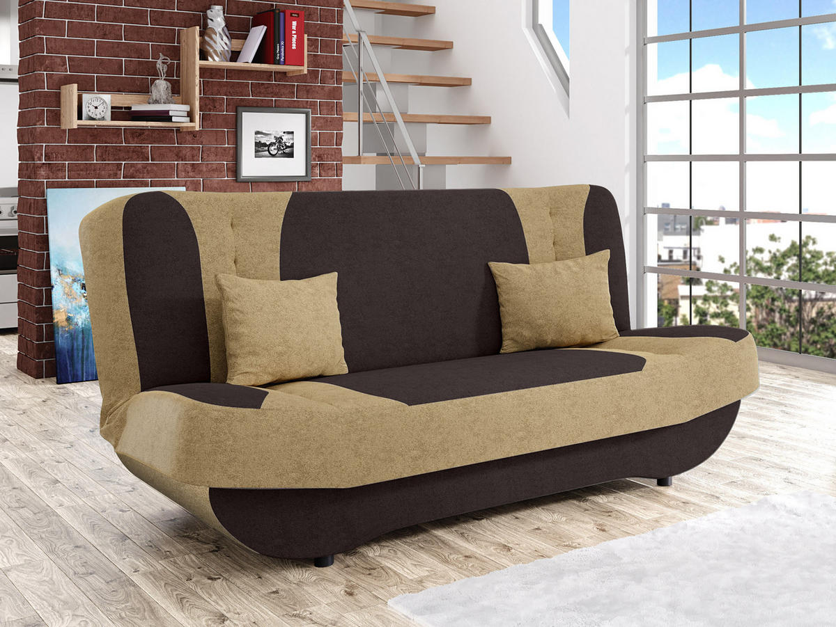 SCHLAFSOFA Pinto - Beige/Schwarz, Holzwerkstoff/Kunststoff (190/94/90cm) - MIRJAN24
