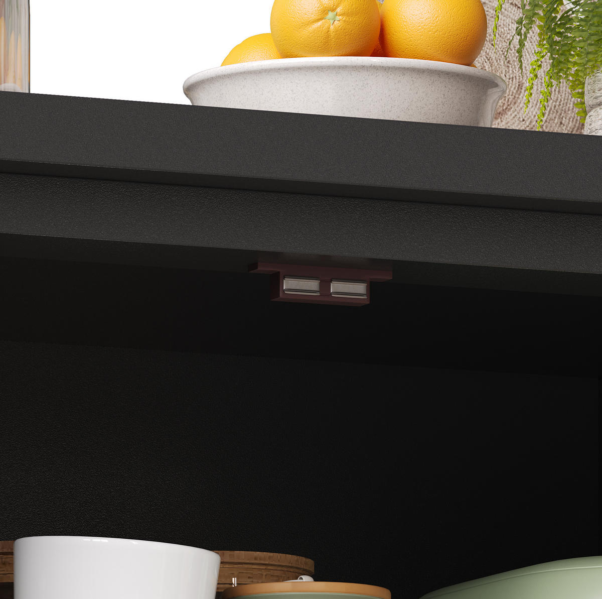 KÜCHENSCHRANK mit 5 Schubladen 80x40x140 cm Schwarz - Schwarz, Metall (40/140/80cm) - Meubliv