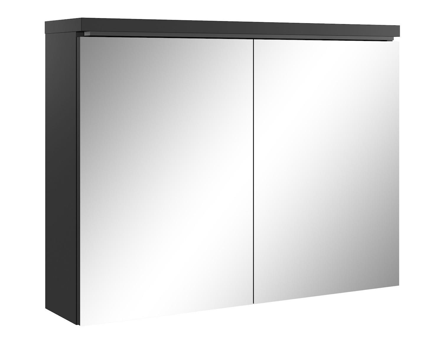 SPIEGELSCHRANK Paso Schwarz - 80 x 20 x 60 cm - Schwarz, Holz (80/60/20cm) - Badplaats